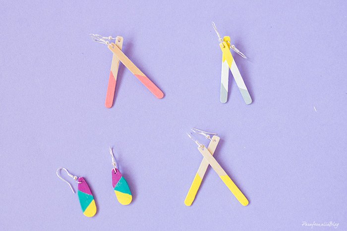 DIY pendientes geométricos con palitos