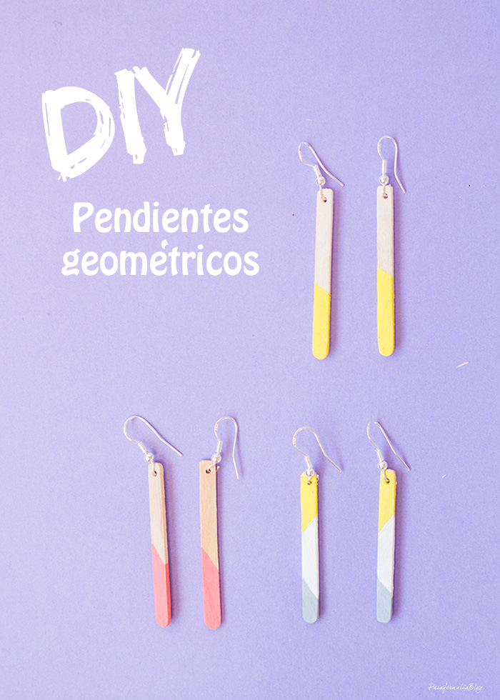 DIY pendientes geométricos con palitos