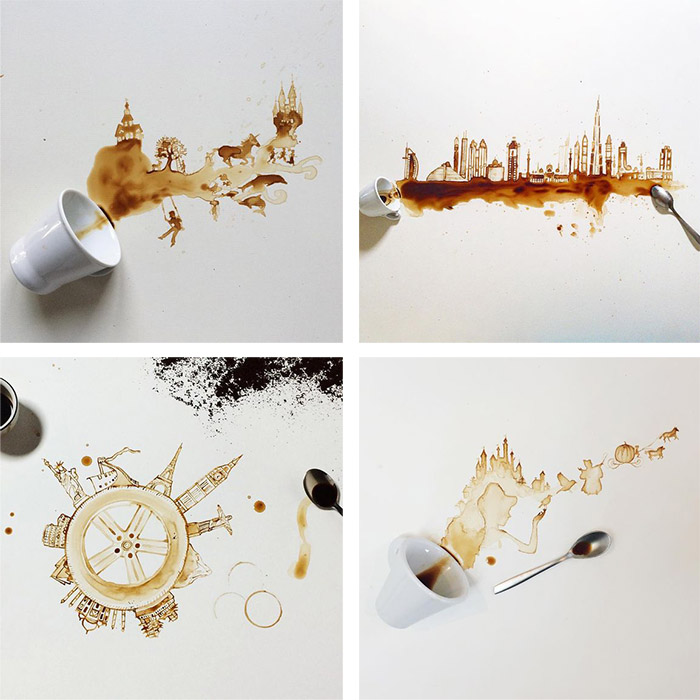 Pintar con cafe